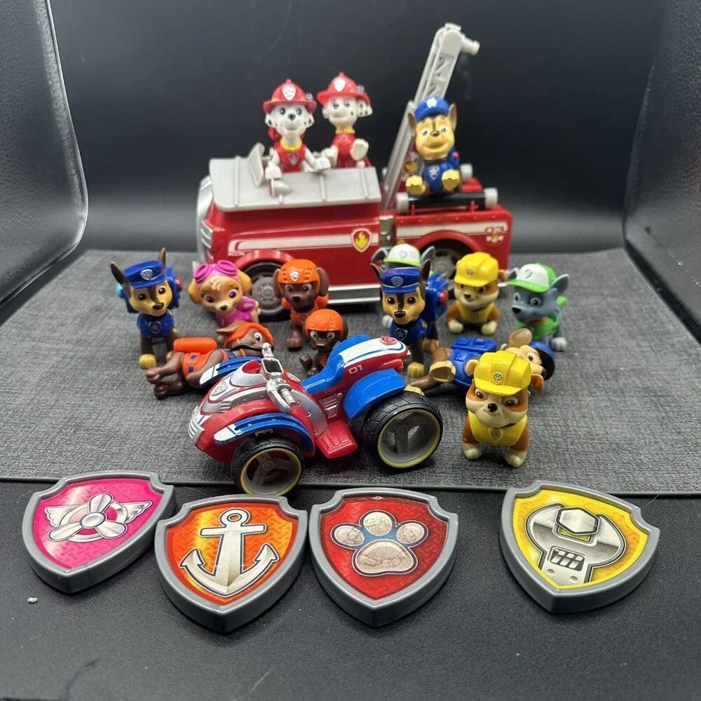 Paw Patrol Toy Lot Figures Vehicles Ryder Marshall Chase Skye Rubble Zuma